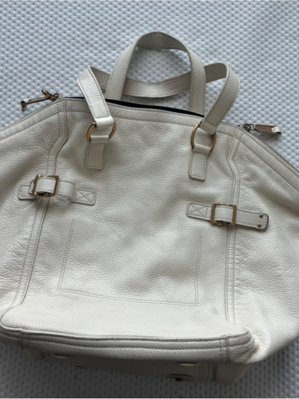 Authentic YSL Yves Saint Laurent Downtown Tote Bag Premium White Leather